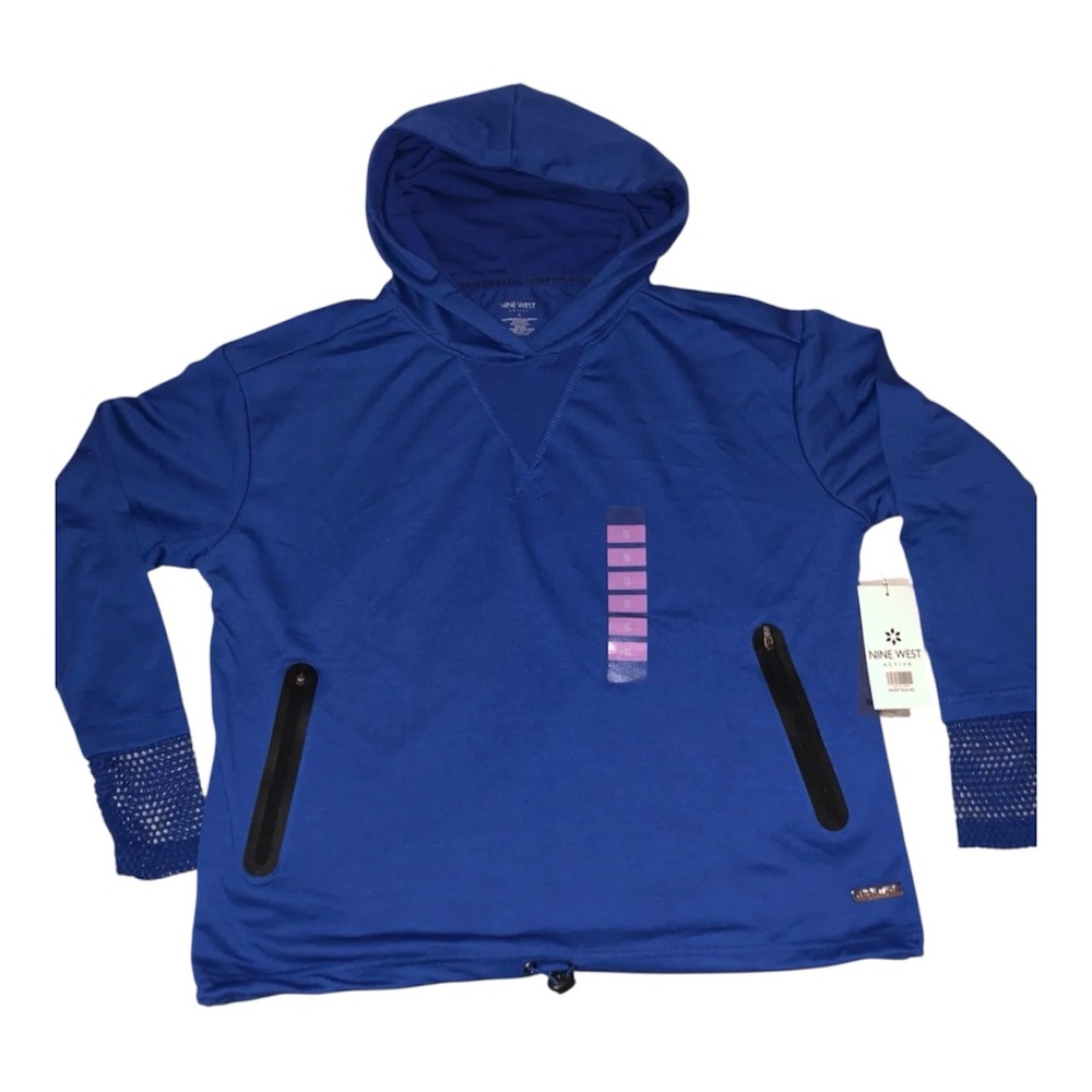 Nine West Active Hooded Pullover In Indigo Small